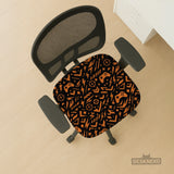Orange black chair cover