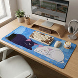 Blue anime aesthetic desk mat mousepad