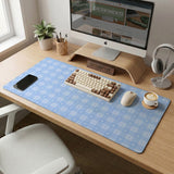 Blue gingham desk mat