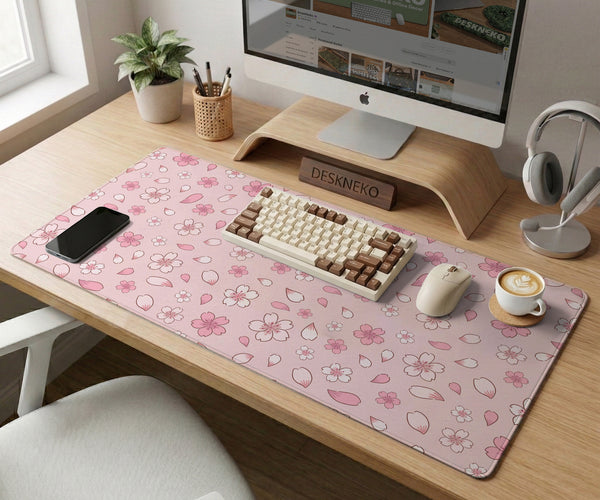 Pink Cherry Blossom Desk Mat - Desk Mat - Deskneko - Desk Mats & Mousepads