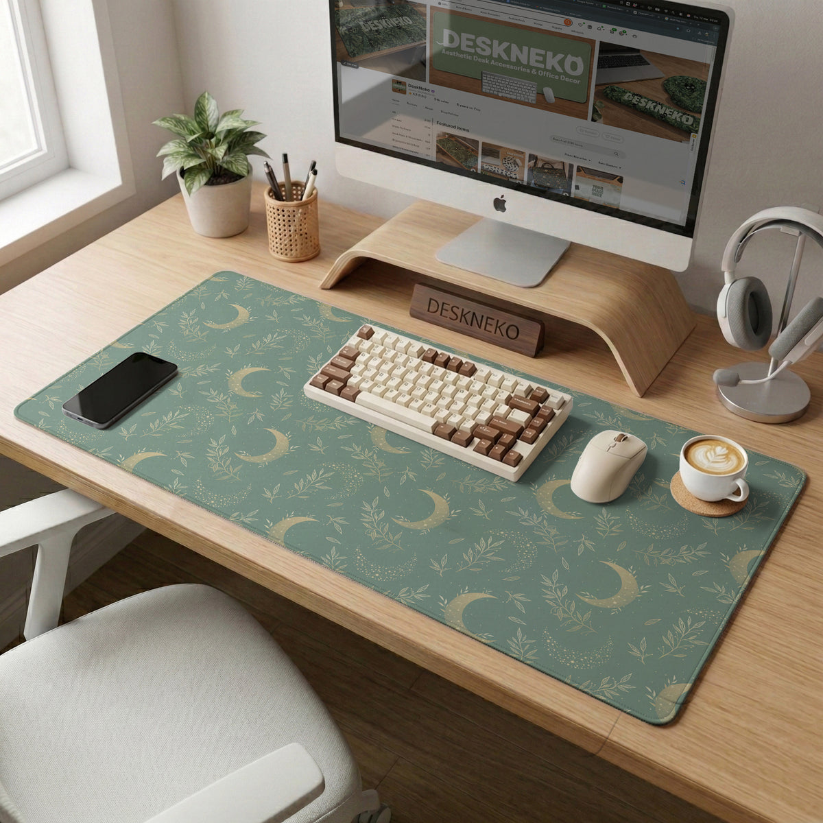 Celestial moon desk mat