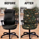 Dark floral chair cover