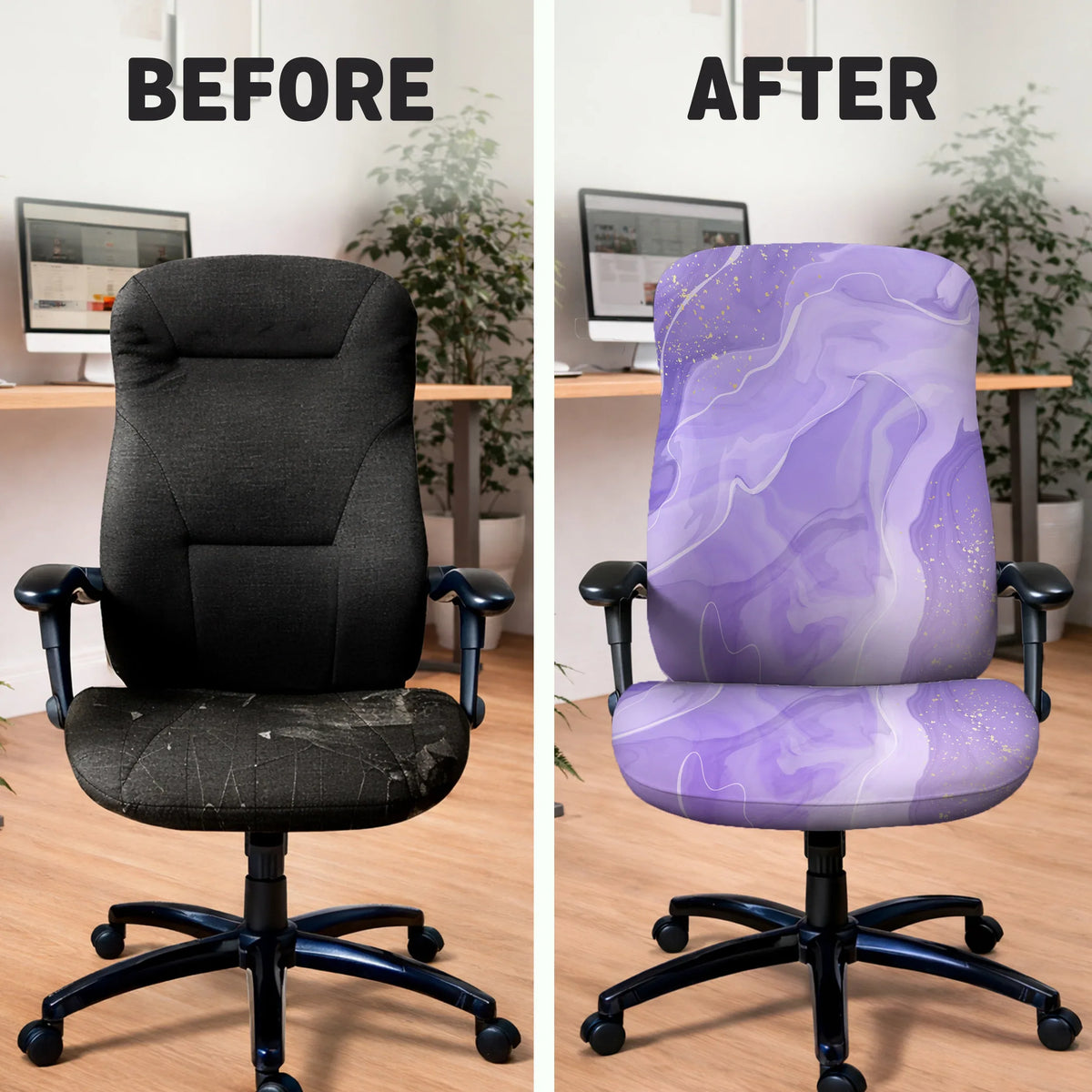 Purple marble chair cover