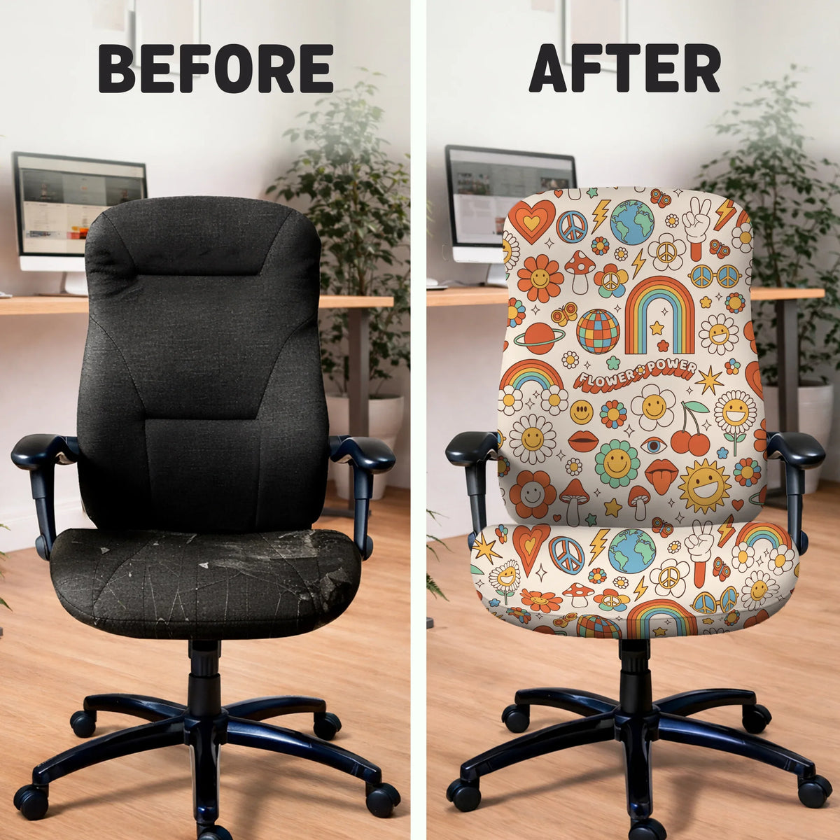 Retro flower chair cover