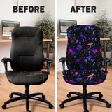 Neon mushrooms chair cover