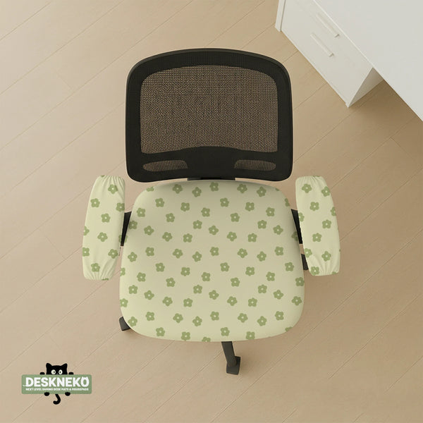 Green Floral Chair Cover - Deskneko