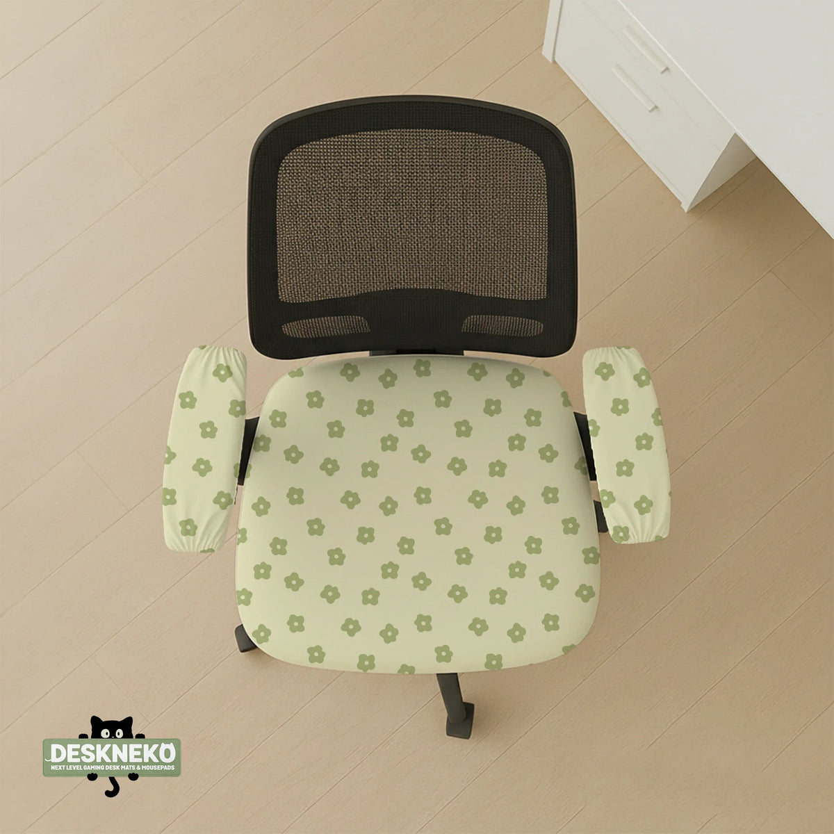 Green floral chair cover
