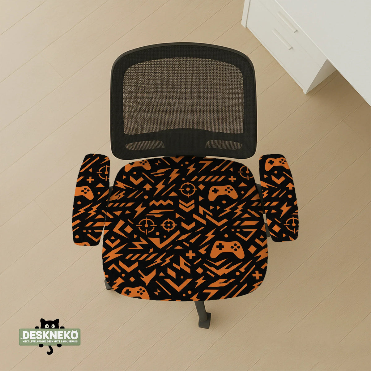 Orange black chair cover