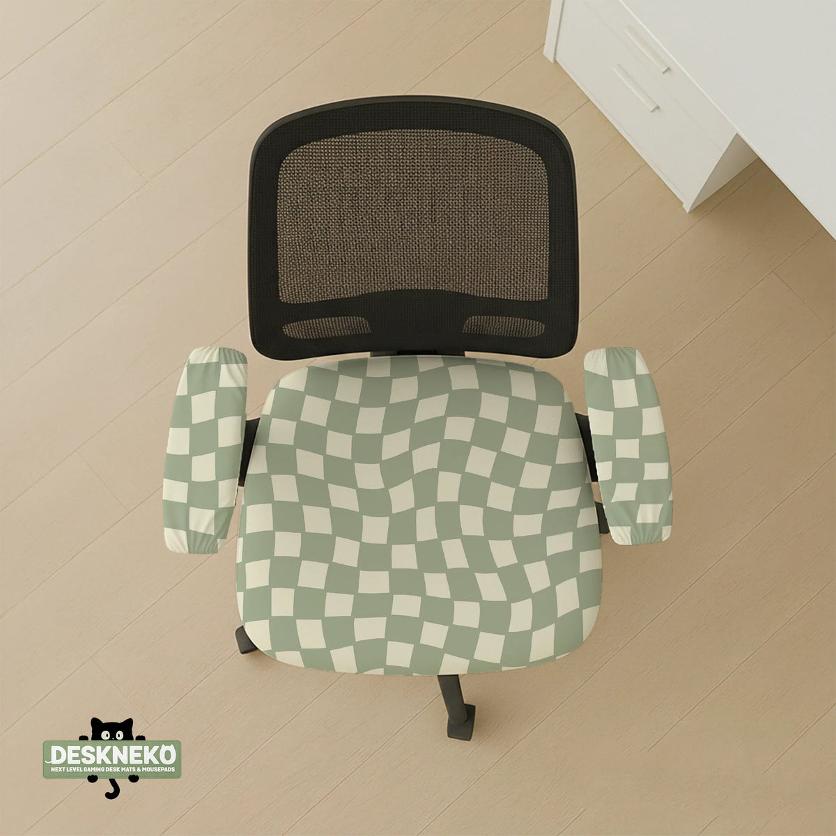 Green checker chair cover