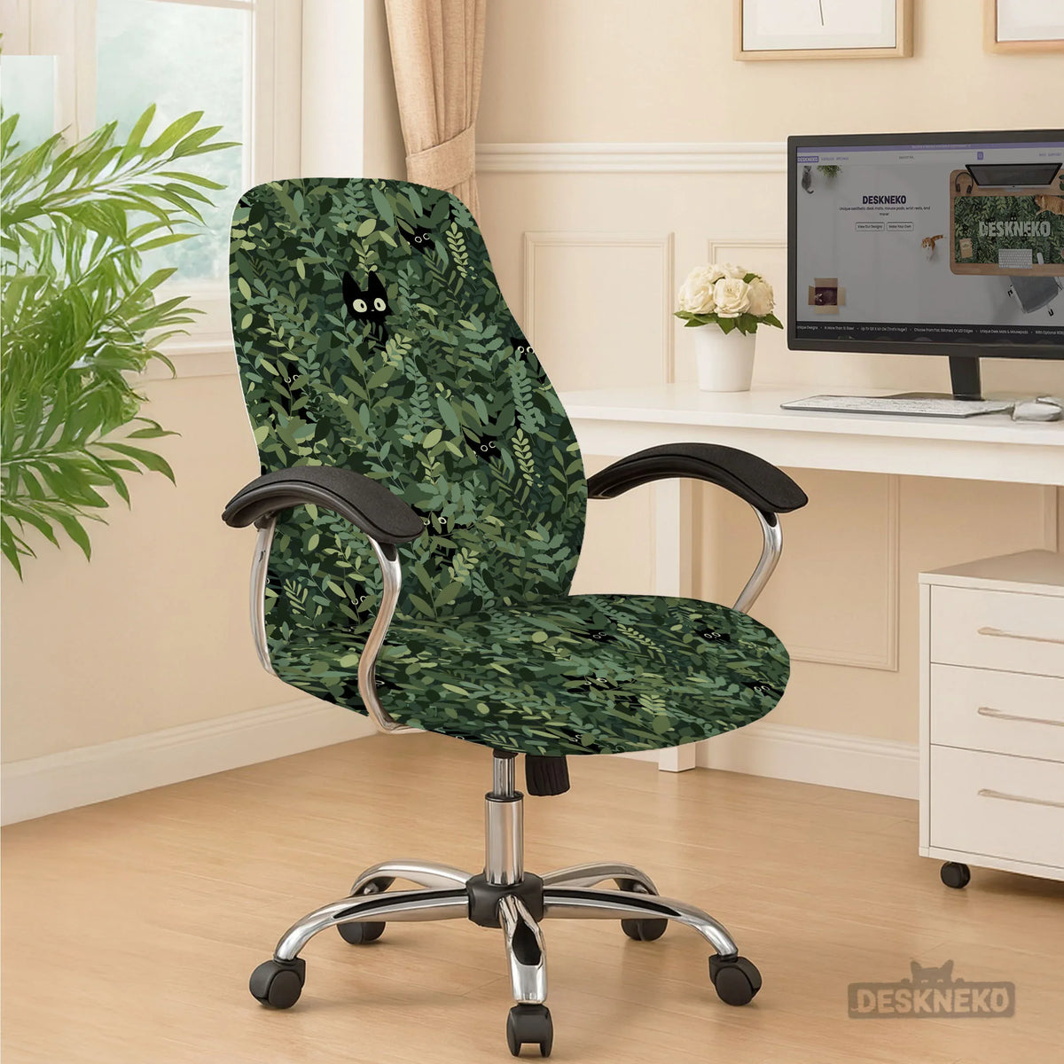 Forest cat desk chair cover for office and gaming chairs