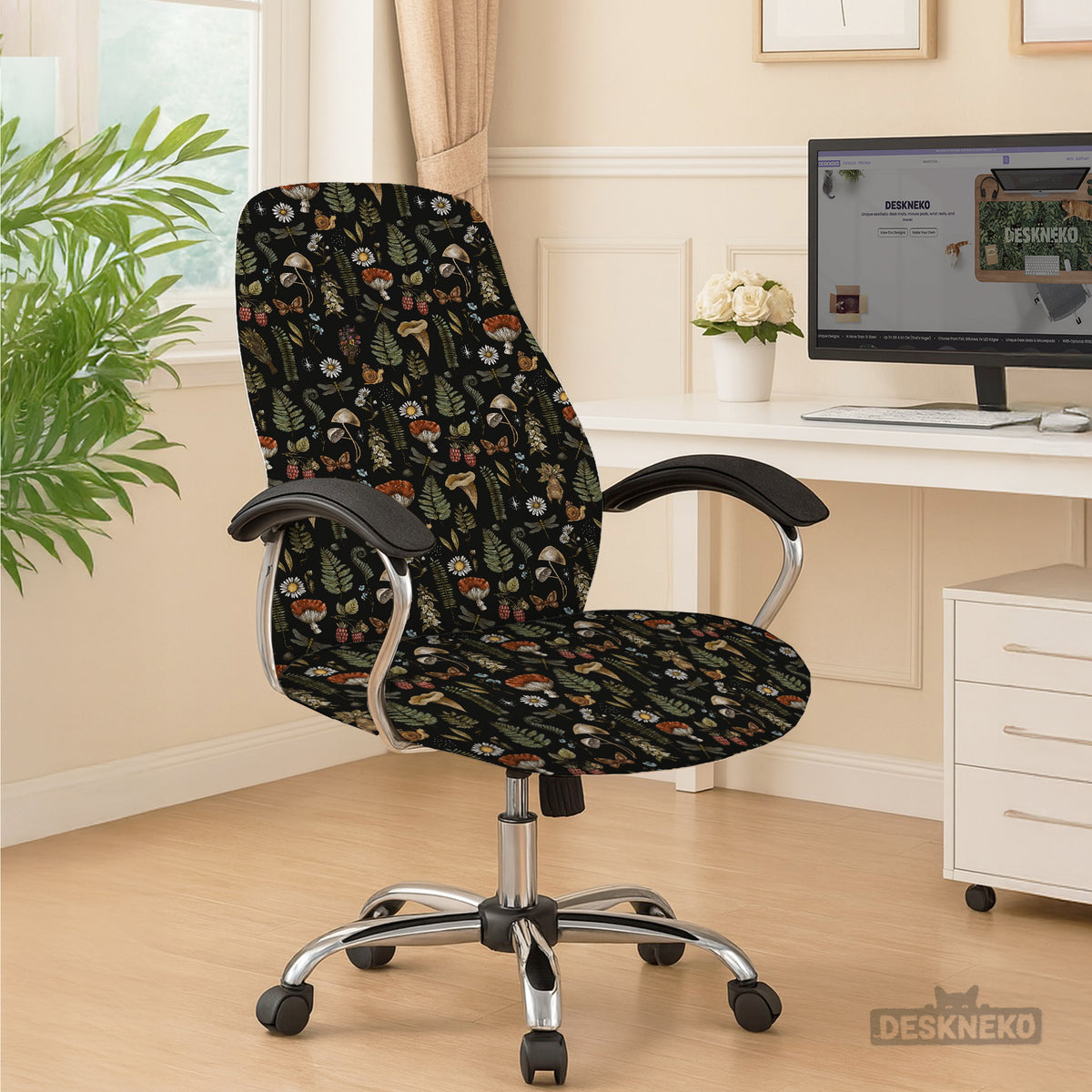 Woodland pattern desk chair cover