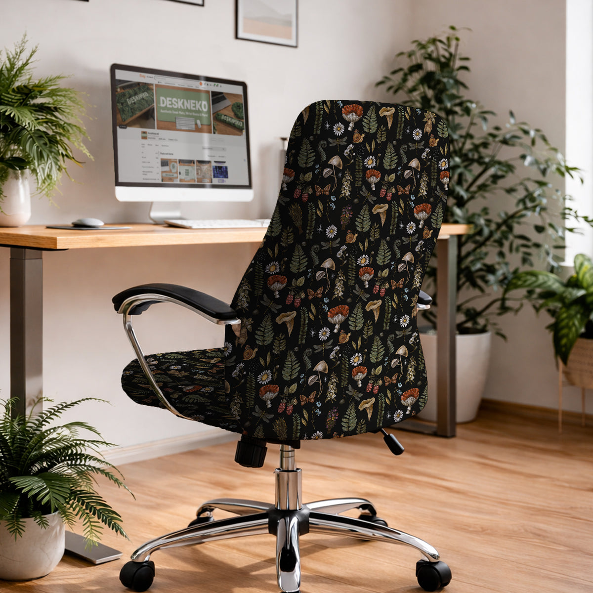Woodland pattern desk chair cover