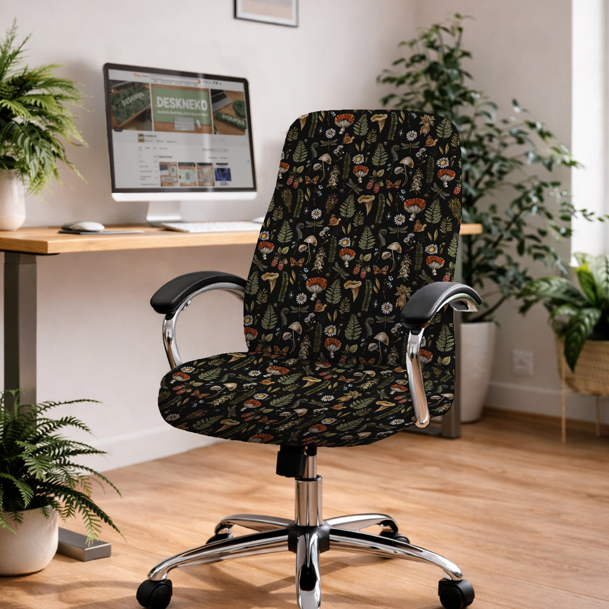 Woodland pattern desk chair cover