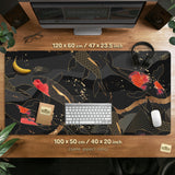 Koi fish art desk mat mousepad