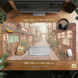 Beige japandi desk mat mousepad