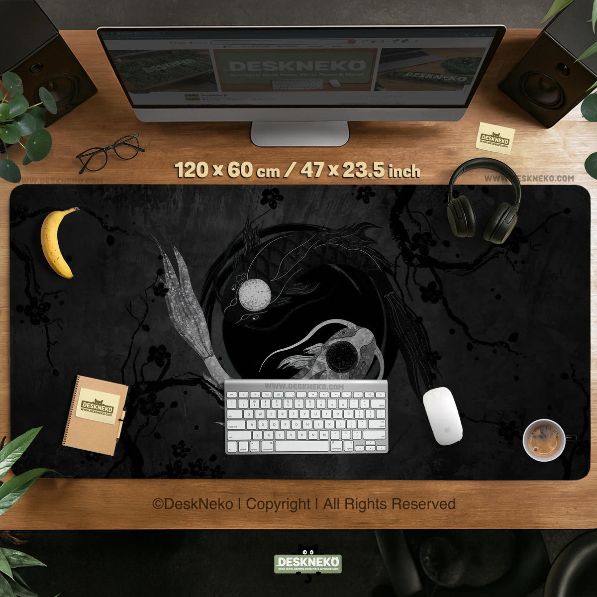 Yin yang koi deskmat