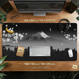 Black mount fuji desk mat