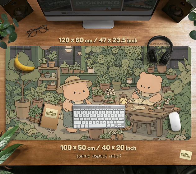 Kawaii bear desk mat XXL extended mousepad for keyboard and desk