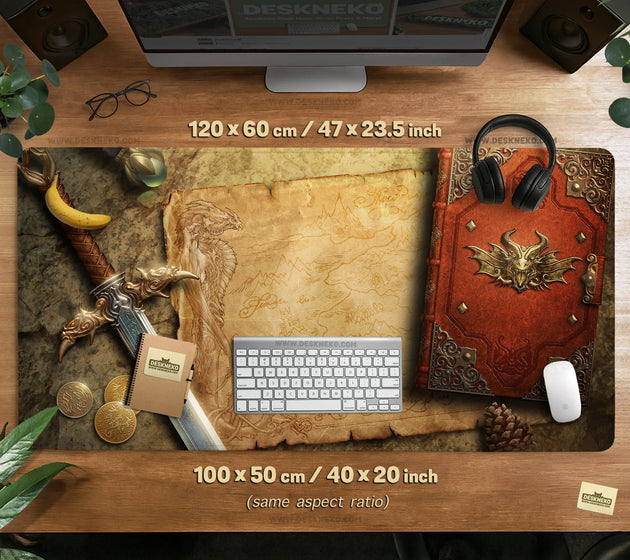 Fantasy map deskmat mousepad,