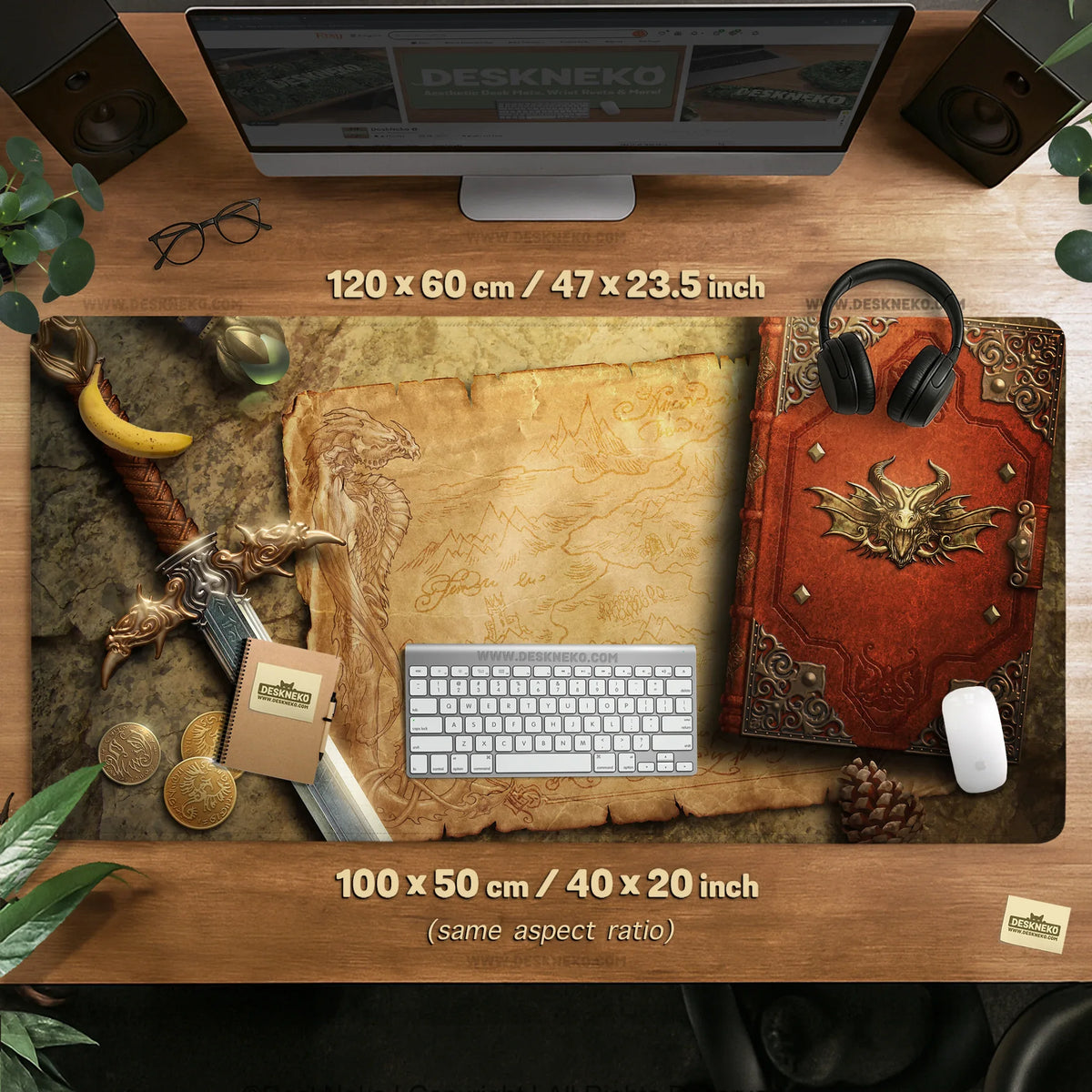 Fantasy map deskmat mousepad,