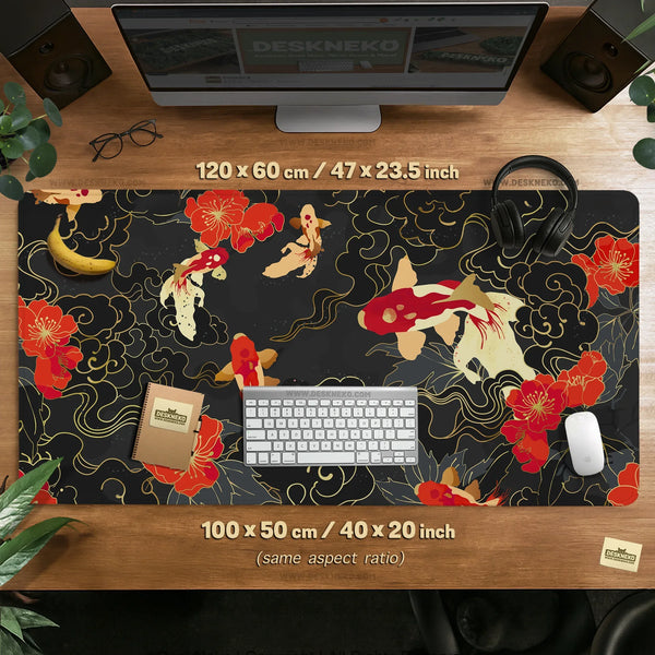 Koi Fish RGB Desk Mat - Deskneko
