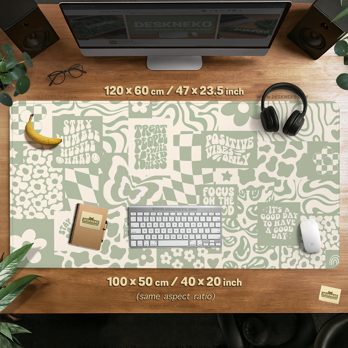 Positive affirmations desk mat mousepad