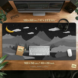 Midnight cat mountains mousepad