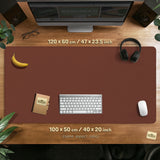 Mahogany desk mat mousepad, minimalist brown extended desk pad