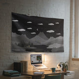 Cute cat mountains wall tapestry