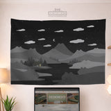 Cute cat mountains wall tapestry
