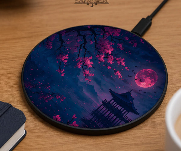 Sakura Moon Wireless Charger - Deskneko