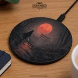 Samurai Red Moon Wireless Charger - Deskneko