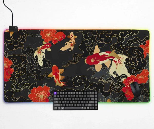 Koi Fish RGB Desk Mat - Deskneko