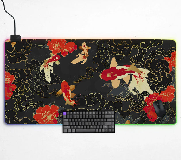 Koi Fish RGB Desk Mat - Deskneko