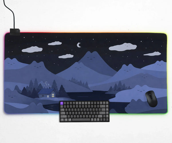 Blue Cat Hills Gaming Desk Mat Extended Mousepad - Deskneko