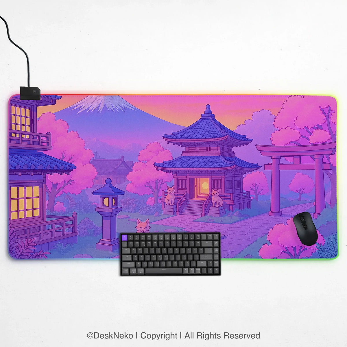 Sakura gaming desk mat mousepad