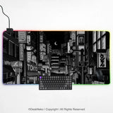Black white tokyo desk mat