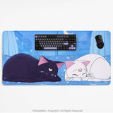 Blue anime aesthetic desk mat mousepad