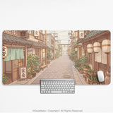 Beige japandi desk mat mousepad