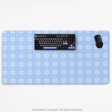 Blue gingham desk mat