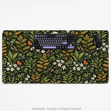 Dark botanical desk mat