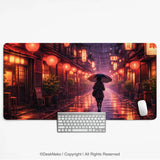 Lofi anime desk mat XXL extended japanese rainy street