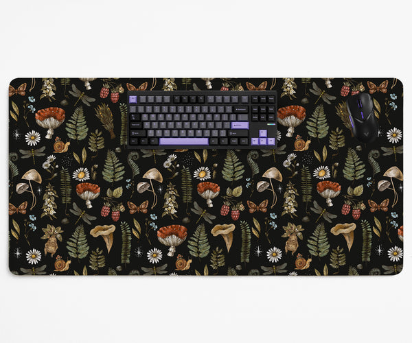 Dark Botanical Desk Mat Mousepad - Desk Mat - Deskneko - Desk Mats & Mousepads