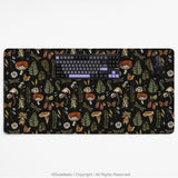 Dark botanical desk mat mousepad