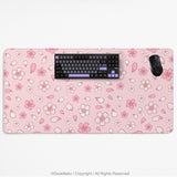 Pink cherry blossom desk mat