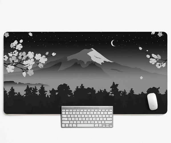 Black Mount Fuji Desk Mat - Deskneko