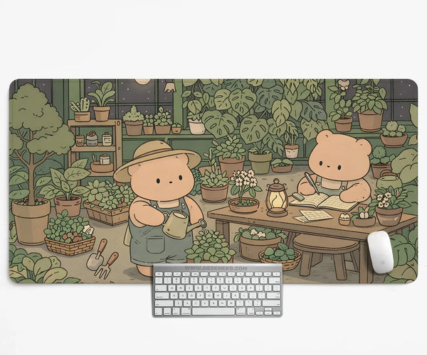 Kawaii Bear Desk Mat XXL Extended Mousepad for Keyboard and Desk - Deskneko