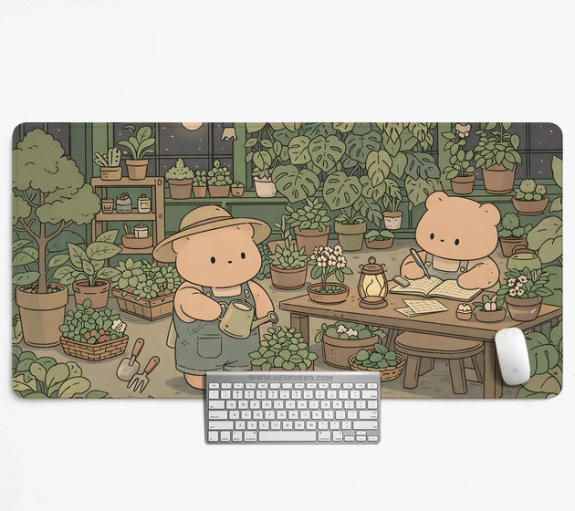 Kawaii bear desk mat XXL extended mousepad for keyboard and desk