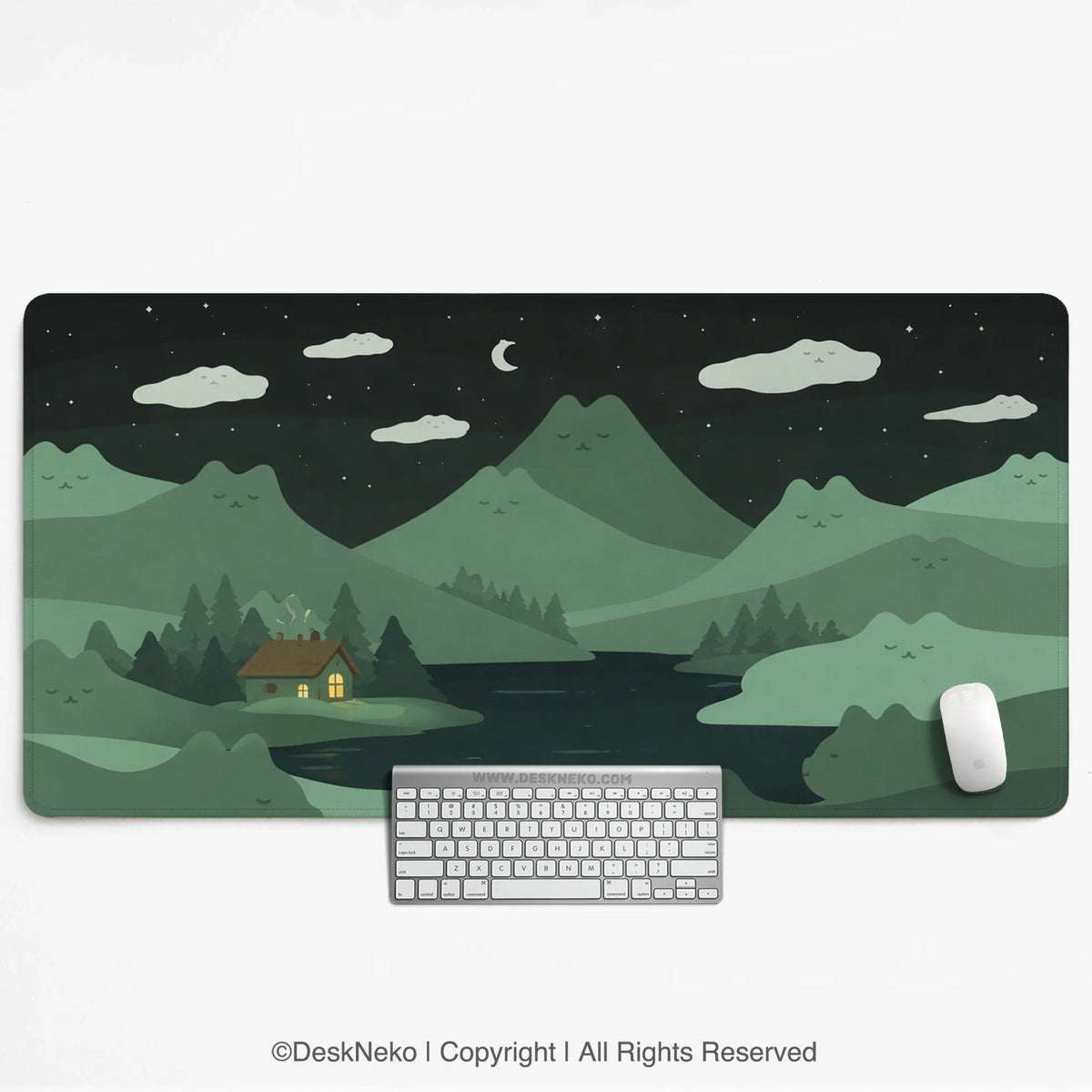 Cozy Cats Mountain Landscape Desk Mat Mousepad XXL - Deskneko