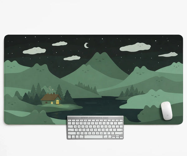 Cozy Cats Mountain Landscape Desk Mat Mousepad XXL - Deskneko